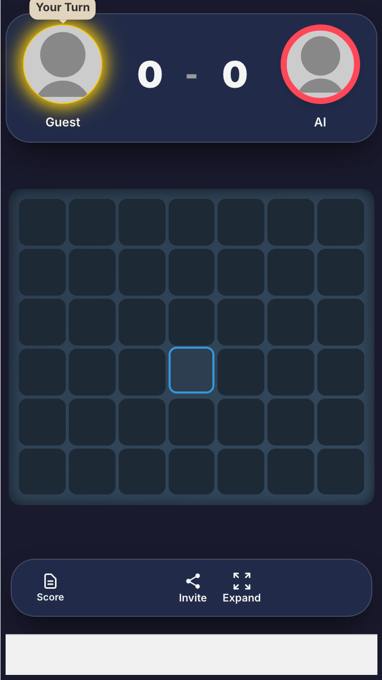 Connect 4 board ready for a game against an AI opponent