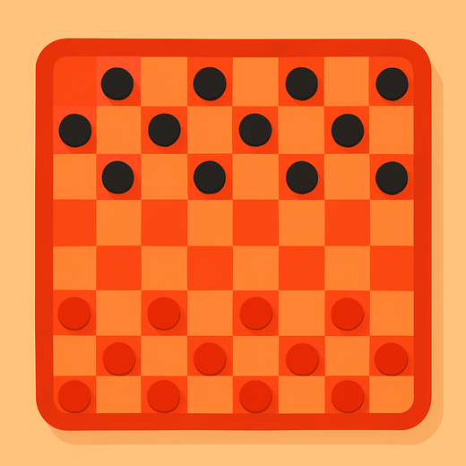 Red and black pieces on a Checkers board