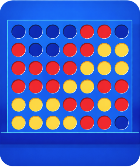 Red and yellow discs on a Connect 4 board