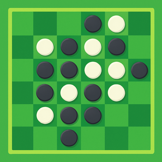 Black and white Reversi discs on a green board